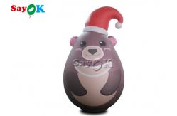 China Custom Portable Pvc Sealed Gray Inflatable Teddy Bear With Xmas Hat Advertising supplier