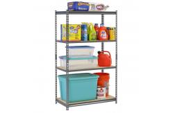 China Boltless Rivet Metal Garage Rack With Adjustable Wooden Tiers supplier