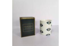 China Eye Pattern Candle Ceramic Containers With Letterpress Printing Gravure Printing supplier