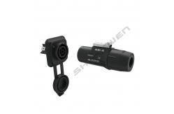 China Sealed IP65 Waterproof Power Connector 3 Conductor Male Plug Powercon supplier