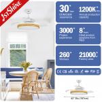 Elegant 42 Inch Chandelier Hidden Blade Ceiling Fan with 2- and Dimmer Compatibility