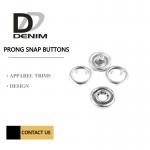 Silver Ring Clothing Snap Buttons with Pearl / Metal Face Nickel Free for sale