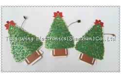 China Beautiful Christmas Tree Shaped Optic custom music greeting cards supplier