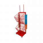 Mesh Wire Red Color 400mm Length Supermarket Display Racks For Cookies Candy for sale