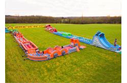 China Race Wipeout Course Inflatable Tunnel , Rental 5k Inflatable Obstacle Course supplier