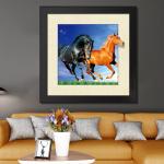 5D Running Horse Image 3D Lenticular Printing Service MDP Frame