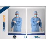 Blue Disposable Surgical Gowns Sterile Reinforced Knitted Wrists Gowns ISO CE FDA Approved for sale