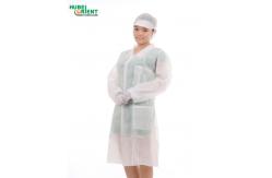China Latex Free Disposable Polypropylene Lab Coat With Snap supplier