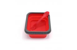 China 600ml Foldable Silicone Food Container Microwavable For Camping supplier
