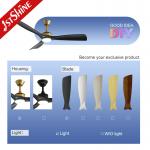 52-Inch Modern LED Ceiling Fan with DC Motor, Black ABS Blades