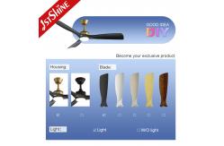 China 52-Inch Modern LED Ceiling Fan with DC Motor, Black ABS Blades supplier