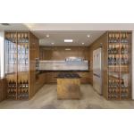 Modern Kitchen Cabinet With Integrated Wine Display L-Shaped Stainless Steel For High-End Home Customization for sale