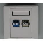 White color Light Weight FTTH Terminal Box Socket Panel LC 2 Duplex Adapter 86 Plastic Shell for sale