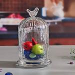 Customized Color Glass Cloche Jar with Bell Dome Glass Lid For Candle Wax for sale