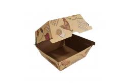 China Custom Order Accepted Eco-Friendly Kraft Paper Burger Box with Glossy Lamination supplier