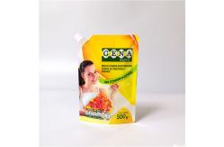 China Plastic Beverage Stand Up Pouches Reusable Fruit Juice Drink Spouted Bag With Cap supplier