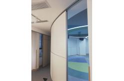 China Laminate Melamine Finish Movable Wall Partitions With Ceiling Wheels / Folding Partition Wall Systems supplier