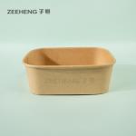 ZEEHENG Kraft Rectangular Deli Bowls with Lids 750ml for sale