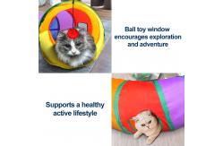 China Portable Collapsible 3 Way Cat Tunnel With Pom Ball supplier