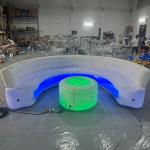 Customized Airtight LED Inflatable Round Sofa Furniture Lounge Inflatable Sofa Chair With Table for sale