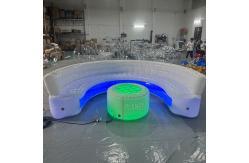 China Customized Airtight LED Inflatable Round Sofa Furniture Lounge Inflatable Sofa Chair With Table supplier