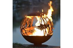 China 120cm Corten Steel Fire Pits 800mm Sphere Firepit Decoration supplier