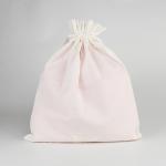 Custom Design Drawstring Cosmetic Packaging Bag pouch With Fabric Label for sale