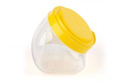 China Round Clear Pet Jars Food Grade Container with Handling Cap supplier