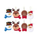 Hanging Decorative Kids 10CM Felt Christmas Ornaments for sale