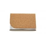 Stainless Iron PU Leather cork card holder Magnetic Eco Friendly Card Case 65g for sale
