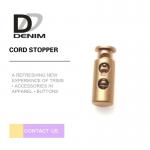 Fancy Gold Down Jacket Buttons Bungee Cord Stopper Good Wear Resistance for sale