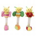 3 Asstd Colourful Stuffed Bean Plush Toys Hand Grab Stick For Baby for sale