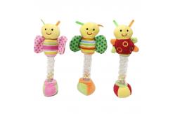 China 3 Asstd Colourful Stuffed Bean Plush Toys Hand Grab Stick For Baby supplier