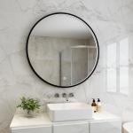 Smart Touch Screen Bluetooth Rectangle Gold LED Bathroom Mirror 27cm Width 45° Shine Angle for sale