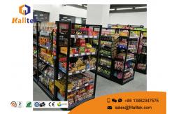 China Grocery Customized Shop Display Fittings Rust Resistance Black Gondola Shelving supplier