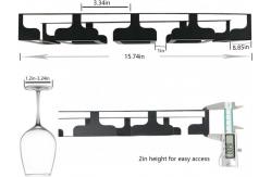 China Aluminum Alloy Finish Under Cabinet Stemware Wine Glass Holder Kitchen Storage Hanger supplier
