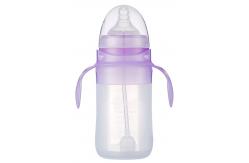China Clear Automatic Straw Cap Silicone feeding bottles for babies supplier