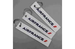 China AIRFRANCE Cotton Custom Embroidered Keychain Reversible Mirror Finish Custom Aviation Keychain supplier
