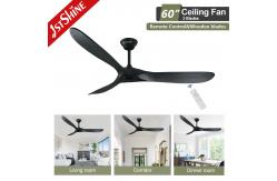 China CE ROHS 3 Blade Solid Wood Ceiling Fan Without Light 60 Inch supplier