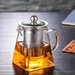 Handmade High Borosilice Clear Glass Teapot with Stainless Steel Infuser