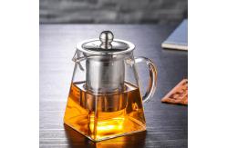 China Handmade High Borosilice Clear Glass Teapot with Stainless Steel Infuser supplier