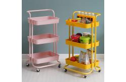 China ISO Rolling Organizer Cart 3 Tier Storage Trolley On Wheels supplier