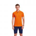 Customized Printed Orange Polo T Shirt ODM Available for sale