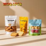 Custom Printed Stand-Up Mylar Bags For Coffee  Chocolate Cookie Recyclable With Windows And Zippers for sale