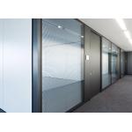 Hidden Frame Glazed Partition Multi-design Black White Aluminum Frame With Blind for sale