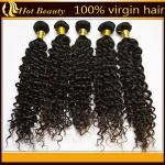 Custom Natural Black Remy Virgin Human Hair Extensions Deep Wave