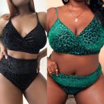Velvet Leopard Plus Size Underwire Swim Suit Bikini Plus Size Two Piece Swimsuit for sale