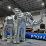 Custom Stage Event Silver Gold Inflatable Elephant Giant Elephant Inflatable Animal For Decoration for sale