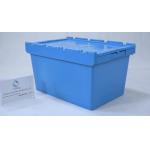 Heavy Duty Plastic Moving Boxes Attached Lid Containers Industrial Folding Tote Box For Warehouse for sale