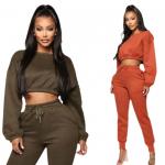 Cotton French Terry Fleece Plain Crew Neck Sweatshirt Crop Oversize Anti Wrinkle for sale
